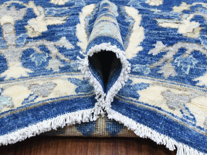 Blue 8'0" x 10'0" Oushak And Peshawar Hand knotted Wool Rug - Sku: O072689