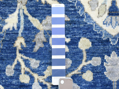 Blue 8'0" x 10'0" Oushak And Peshawar Hand knotted Wool Rug - Sku: O072689