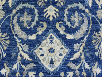 Blue 8'0" x 10'0" Oushak And Peshawar Hand knotted Wool Rug - Sku: O072689