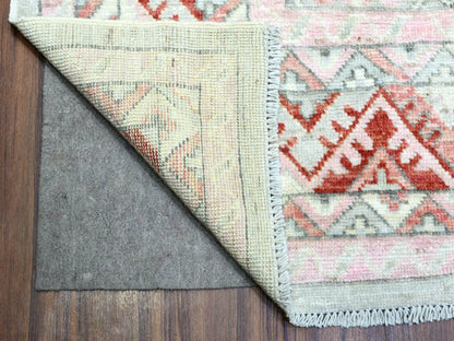 Tribal & Geometric hand-knotted wool rug in Red, 9' x 12' — SKU O072699 (view 4)