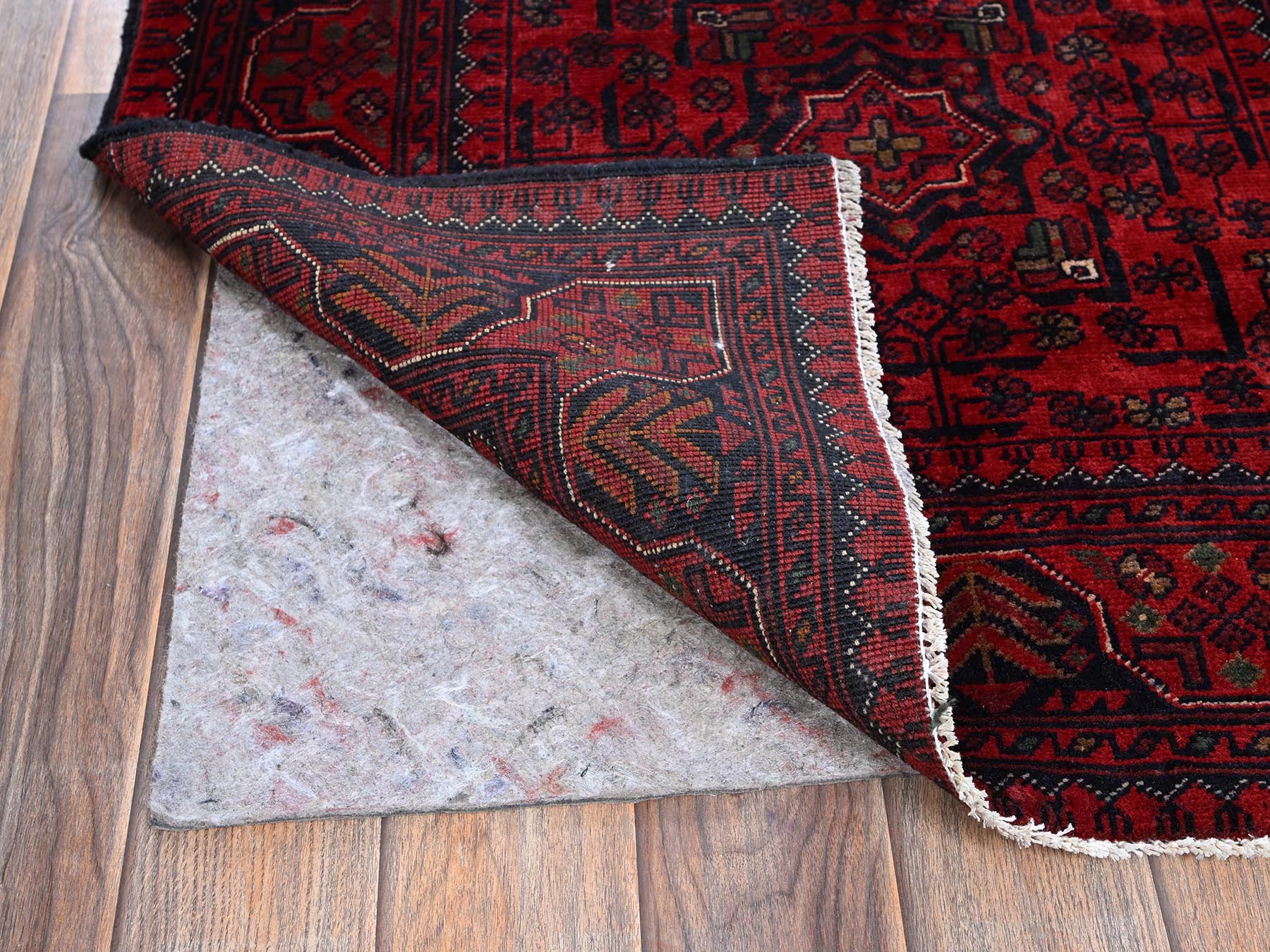 Tribal Tribal & Geometric hand-knotted wool rug in Red, 2'8" x 3'11" — SKU O0726 (view 3)