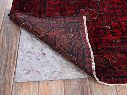 Tribal Tribal & Geometric hand-knotted wool rug in Red, 2'8" x 3'11" — SKU O0726 (view 3)
