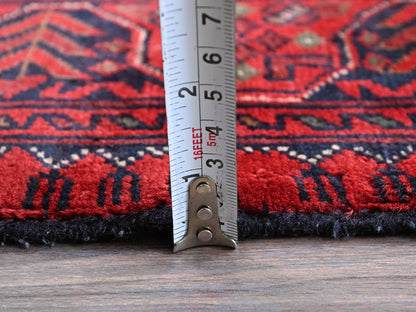 Tribal Tribal & Geometric hand-knotted wool rug in Red, 2'8" x 3'11" — SKU O0726 (view 6)