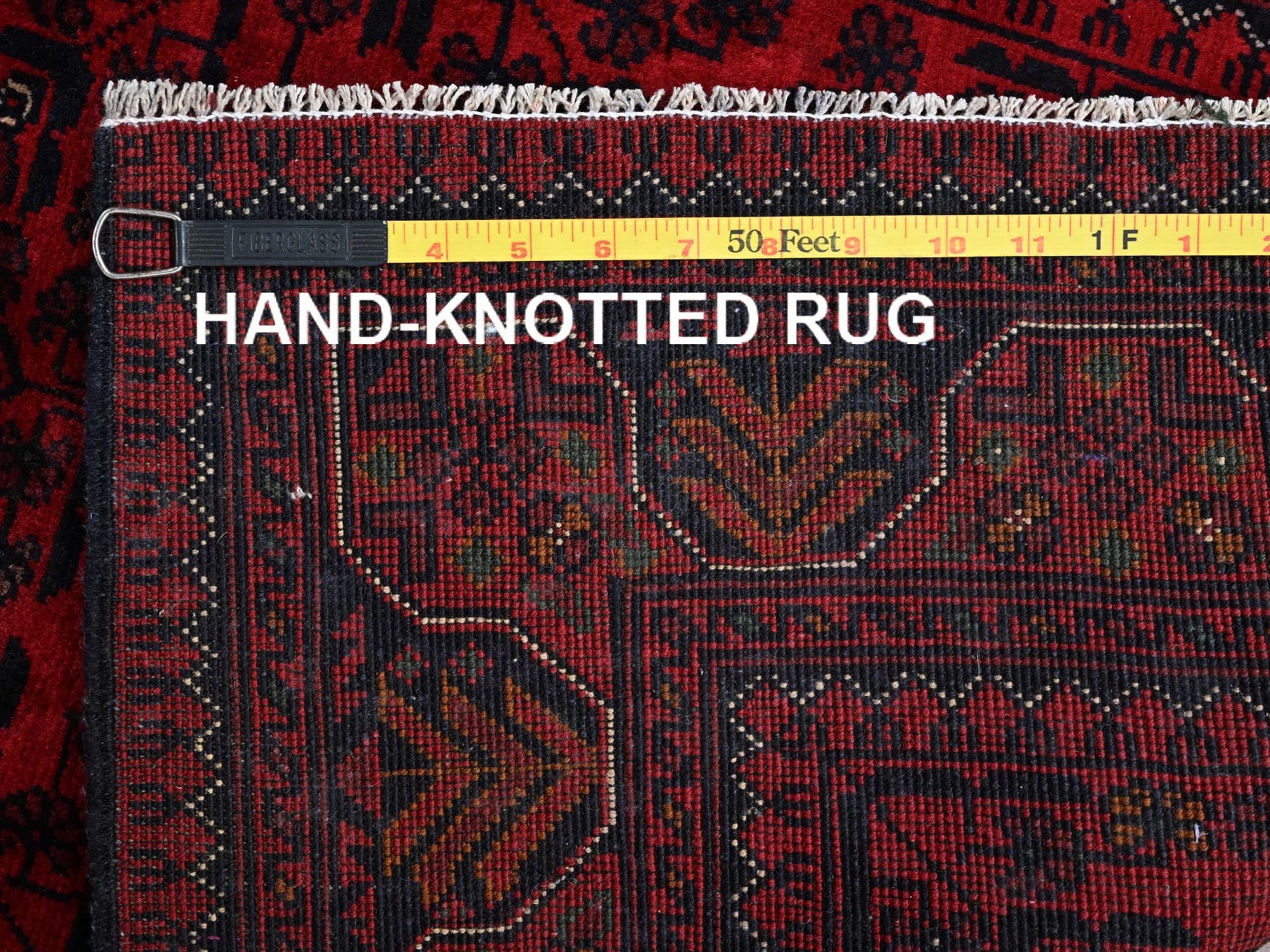 Tribal Tribal & Geometric hand-knotted wool rug in Red, 2'8" x 3'11" — SKU O0726 (view 7)