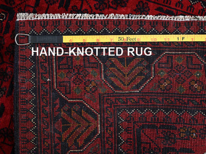 Tribal Tribal & Geometric hand-knotted wool rug in Red, 2'8" x 3'11" — SKU O0726 (view 7)