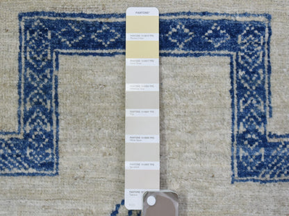 Blue 8'10" x 11'8" Oushak And Peshawar Hand knotted Wool Rug - Sku: O072720