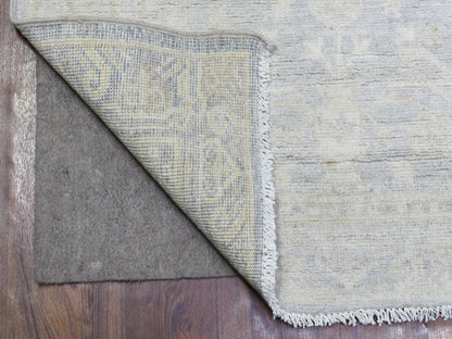 Blue 2'8" x 9'6" Oushak And Peshawar Hand knotted Wool Rug - Sku: O072761