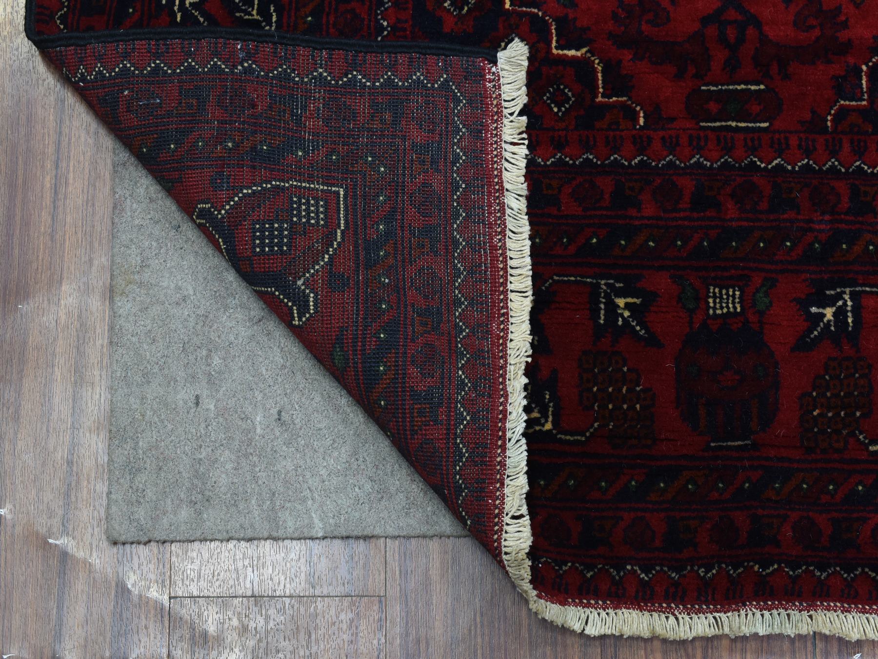 Tribal Tribal & Geometric hand-knotted wool rug in Red, 4'10" x 6'7" — SKU O072777 (view 2)