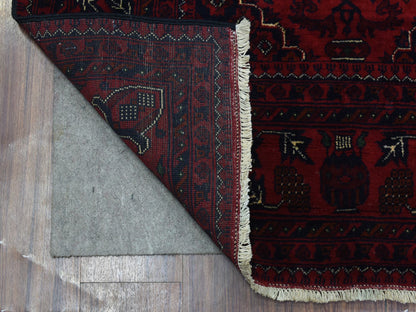 Tribal Tribal & Geometric hand-knotted wool rug in Red, 4'10" x 6'7" — SKU O072777 (view 2)