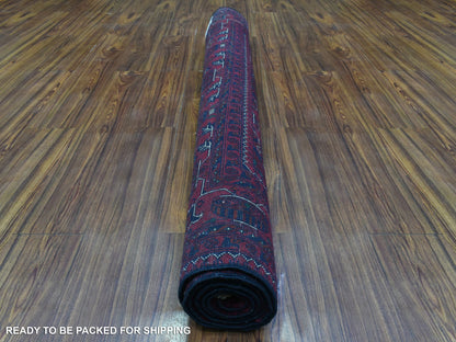 Tribal Tribal & Geometric hand-knotted wool rug in Red, 4'10" x 6'7" — SKU O072777 (view 4)