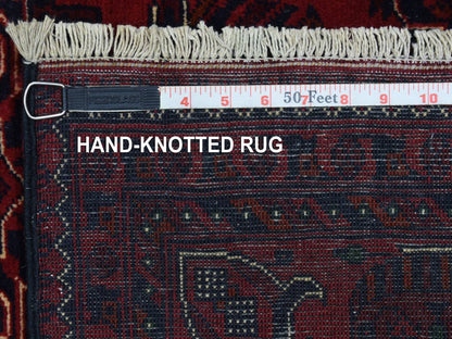 Tribal Tribal & Geometric hand-knotted wool rug in Red, 4'10" x 6'7" — SKU O072777 (view 6)
