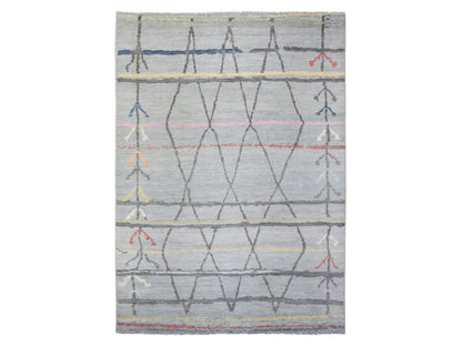 Tribal & Geometric hand-knotted wool rug in Gray, 10' x 13'9" — SKU O072783