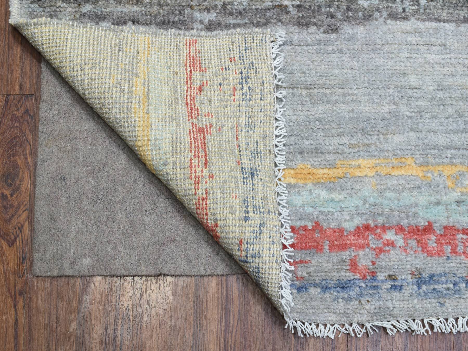 Tribal & Geometric hand-knotted wool rug in Gray, 10' x 13'9" — SKU O072783 (view 4)