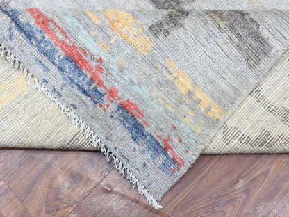 Grey 10'0" x 13'9" Tribal & Geometric Hand knotted Wool Rug - Sku: O072783