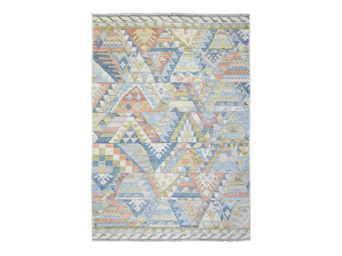 Tribal & Geometric hand-knotted wool rug in Multicolored, 6'1" x 8'8" — SKU O072795