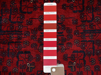 Tribal & Geometric hand-knotted wool rug in Red, 3'4" x 5' — SKU O0727 (view 4)