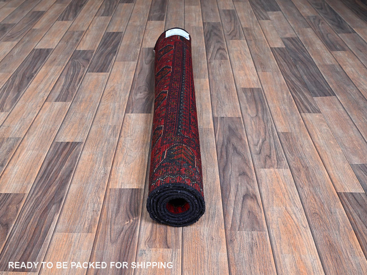 Tribal & Geometric hand-knotted wool rug in Red, 3'4" x 5' — SKU O0727 (view 5)