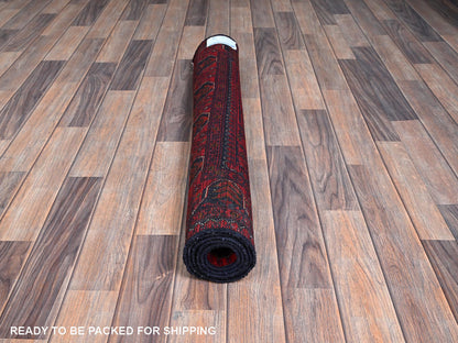 Tribal & Geometric hand-knotted wool rug in Red, 3'4" x 5' — SKU O0727 (view 5)