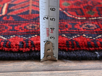 Tribal & Geometric hand-knotted wool rug in Red, 3'4" x 5' — SKU O0727 (view 6)