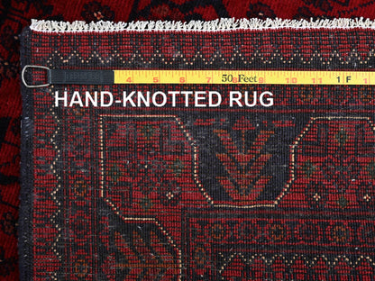 Tribal & Geometric hand-knotted wool rug in Red, 3'4" x 5' — SKU O0727 (view 7)