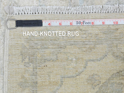 Peshawar Oushak hand-knotted wool runner in Ivory, 2'6" x 19'4" — SKU O072801 (view 6)