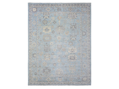 Oushak Oushak hand-knotted wool rug in Blue, 9'1" x 11'10" — SKU O072812