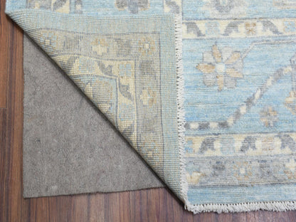 Blue 9'1" x 11'10" Oushak And Peshawar Hand knotted Wool Rug - Sku: O072812