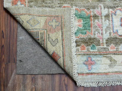 Tribal & Geometric hand-knotted wool rug in Gray & Brown, 8'2" x 10'3" — SKU O072820 (view 4)
