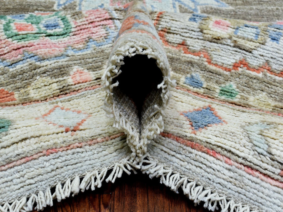 Tribal & Geometric hand-knotted wool rug in Gray & Brown, 8'2" x 10'3" — SKU O072820 (view 5)