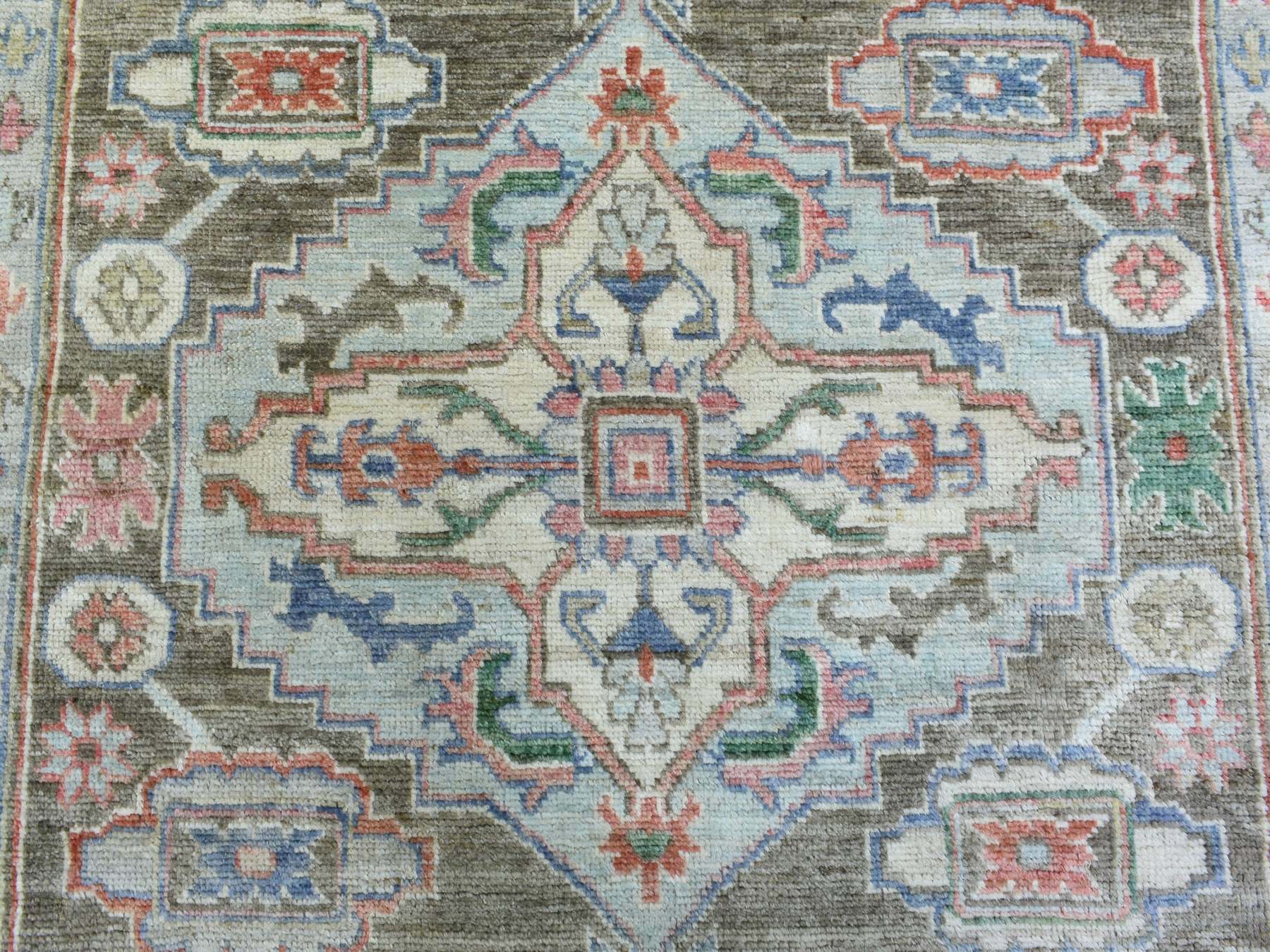 Tribal & Geometric hand-knotted wool rug in Gray & Brown, 8'2" x 10'3" — SKU O072820 (view 8)