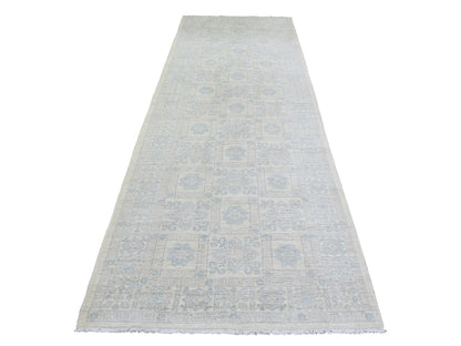 Peshawar Oushak hand-knotted wool runner in Ivory, 4' x 11'8" — SKU O072830