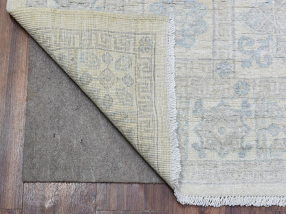 Peshawar Oushak hand-knotted wool runner in Ivory, 4' x 11'8" — SKU O072830 (view 2)