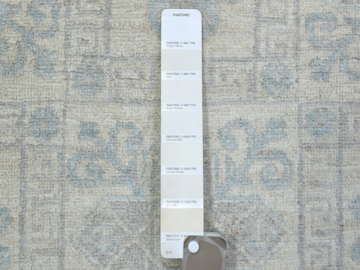 Peshawar Oushak hand-knotted wool runner in Ivory, 4' x 11'8" — SKU O072830 (view 3)