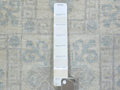 Peshawar Oushak hand-knotted wool runner in Ivory, 4' x 11'8" — SKU O072830 (view 3)