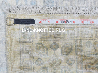 Peshawar Oushak hand-knotted wool runner in Ivory, 4' x 11'8" — SKU O072830 (view 6)