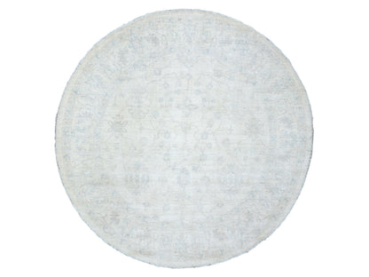 Peshawar Oushak hand-knotted wool rug in Ivory, 7'8" x 7'10" — SKU O072881