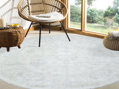 Peshawar Oushak hand-knotted wool rug in Ivory, 7'8" x 7'10" — SKU O072881 (view 2)