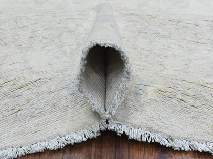 Peshawar Oushak hand-knotted wool rug in Ivory, 7'8" x 7'10" — SKU O072881 (view 6)