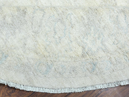 Ivory 7'10" x 7'8" Oushak And Peshawar Hand knotted Wool Rug - Sku: O072881
