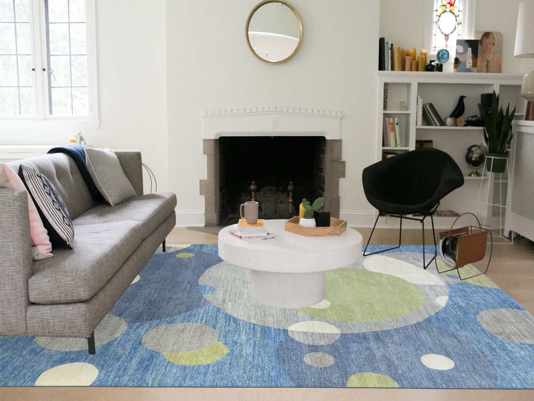 Modern / Contemporary hand-knotted wool rug in Multicolored, 9'1" x 12' — SKU O072883 (view 2)