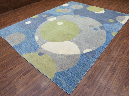 Modern / Contemporary hand-knotted wool rug in Multicolored, 9'1" x 12' — SKU O072883 (view 4)