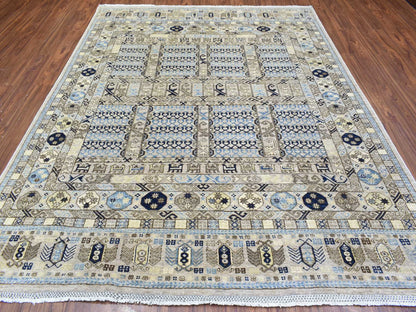 Beige 8'0" x 9'9" Tribal & Geometric Hand knotted Wool Rug - Sku: O072884