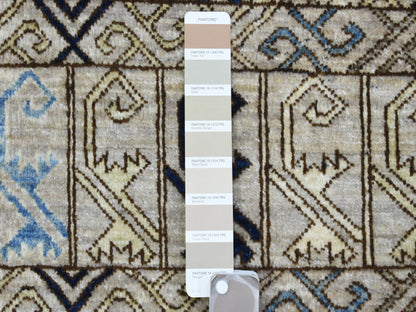 Beige 8'0" x 9'9" Tribal & Geometric Hand knotted Wool Rug - Sku: O072884