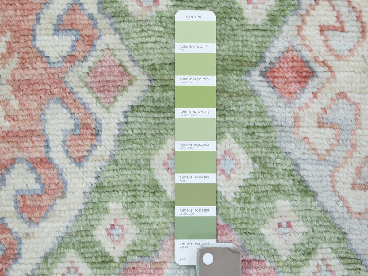 Tribal & Geometric hand-knotted wool runner in Multicolored, 3'10" x 12' — SKU O072891 (view 3)