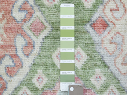 Tribal & Geometric hand-knotted wool runner in Multicolored, 3'10" x 12' — SKU O072891 (view 3)