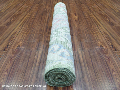 Tribal & Geometric hand-knotted wool runner in Multicolored, 3'10" x 12' — SKU O072891 (view 4)