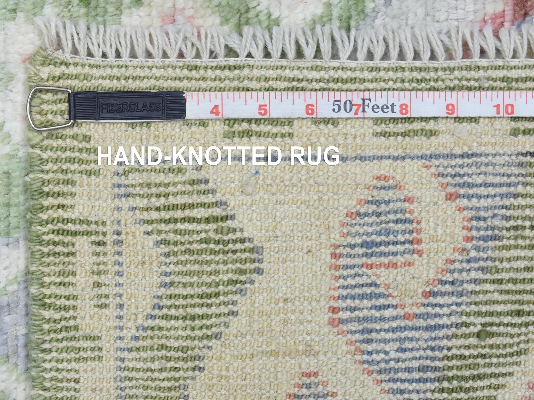 Tribal & Geometric hand-knotted wool runner in Multicolored, 3'10" x 12' — SKU O072891 (view 6)