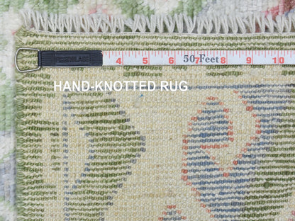 Tribal & Geometric hand-knotted wool runner in Multicolored, 3'10" x 12' — SKU O072891 (view 6)