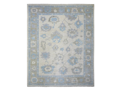 Oushak Oushak hand-knotted wool rug in Ivory & Charcoal Gray, 12' x 14'7" — SKU O072927