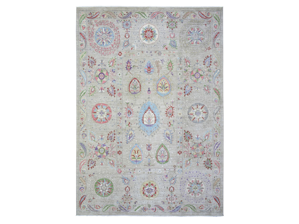 Peshawar Oushak hand-knotted wool rug in Beige, 10' x 13'10", SKU O072929